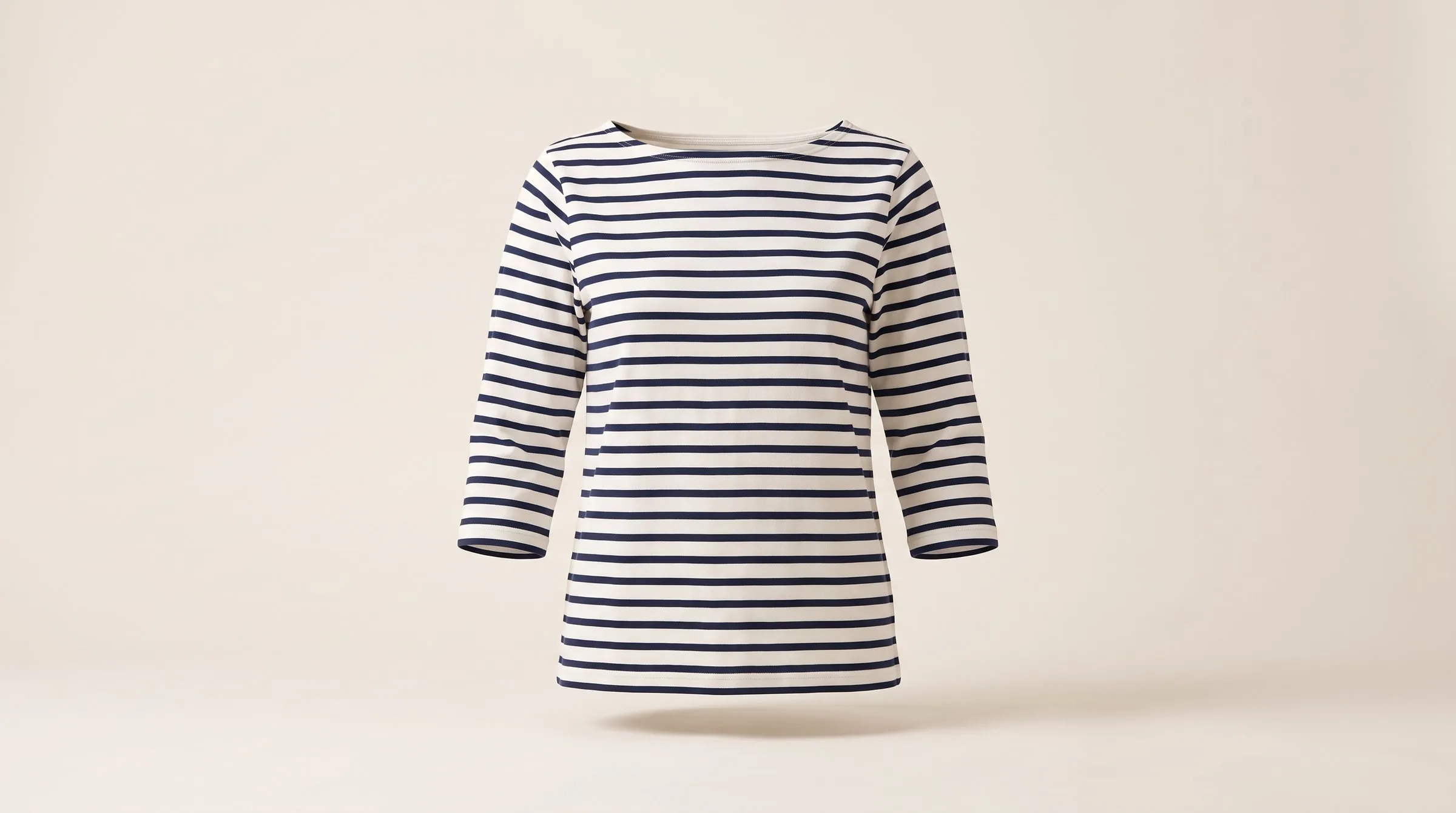 Breton stripe shirt on a ghost mannequin